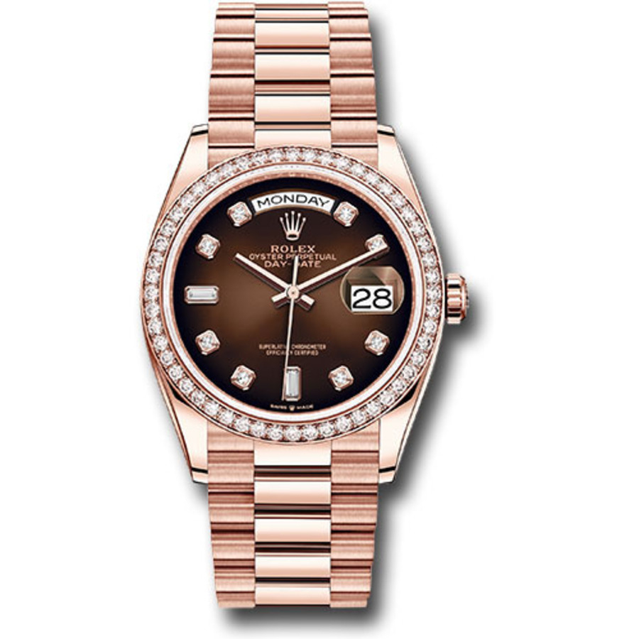 Rolex presidential rose gold chocolate outlet face