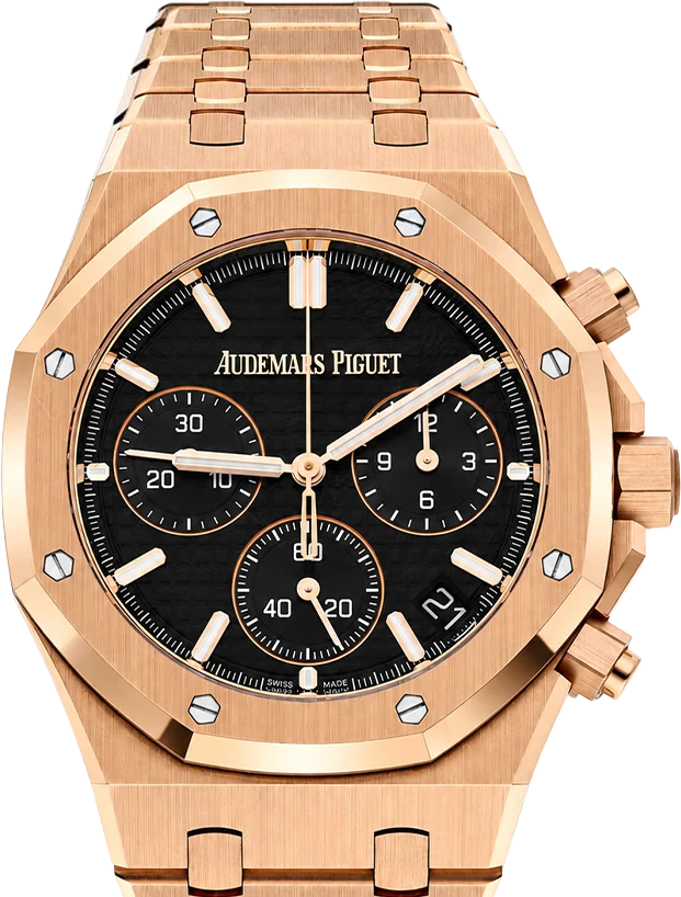 Audemars Piguet Royal Oak Chronograph 26240OR in pink gold with black dial