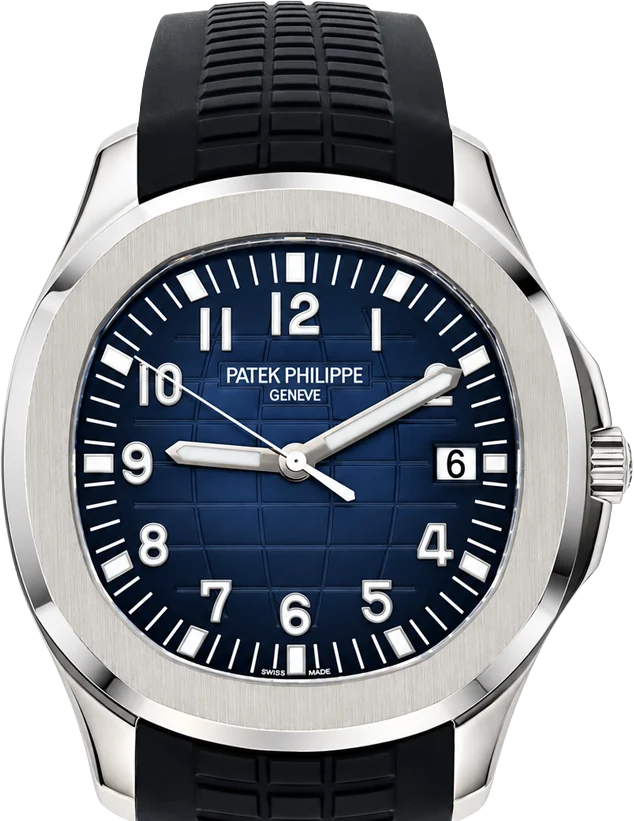 Patek Philippe Aquanaut 5168G-001 in white gold with blue embossed dial