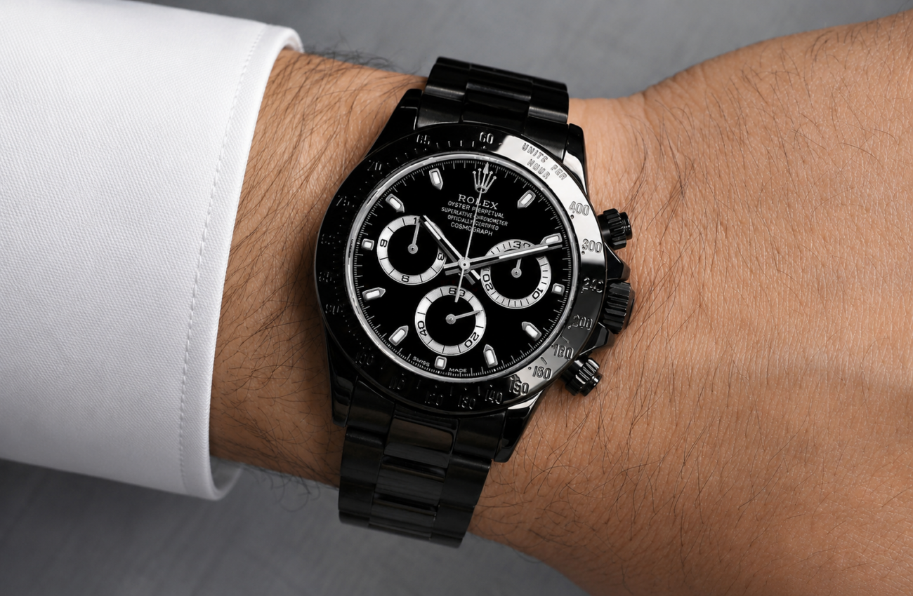 Rolex Daytona 116523 Black PVD/DLC Coated Watch with Black Dial