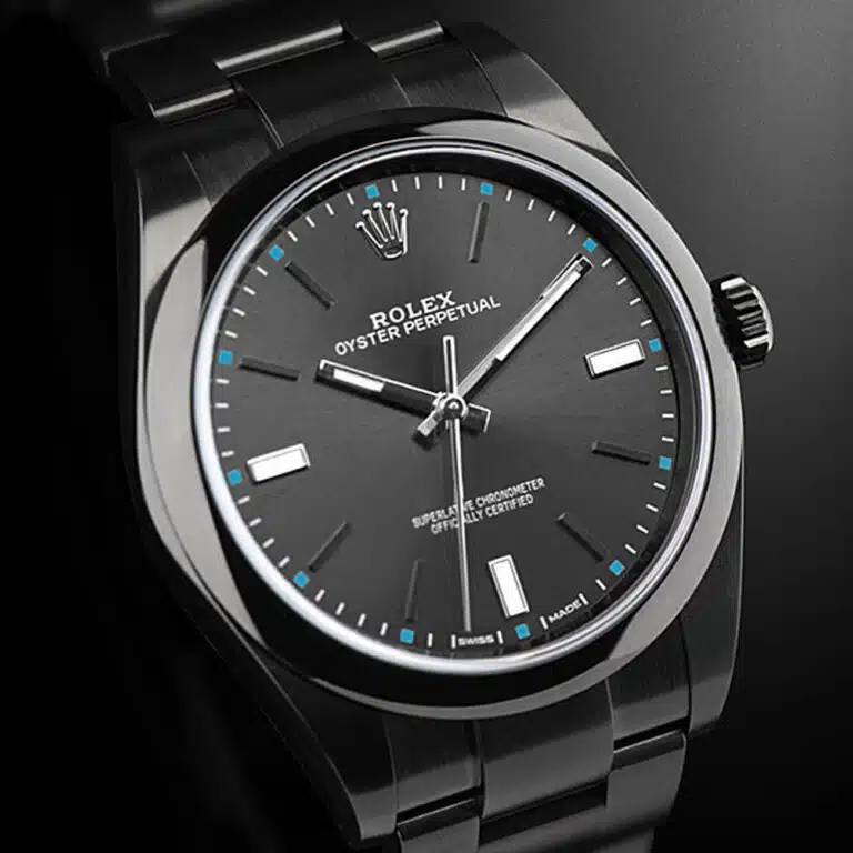 Rolex Oyster Perpetual Grey Dial Black PVD/DLC Coated Stainless Steel Watch 114300 – image 5