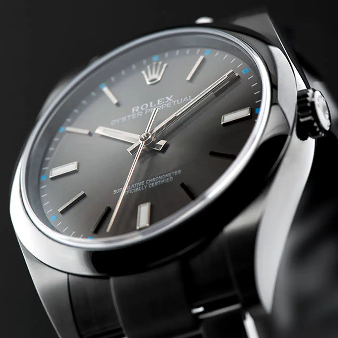 Rolex Oyster Perpetual Grey Dial Black PVD/DLC Coated Stainless Steel Watch 114300 – image 4