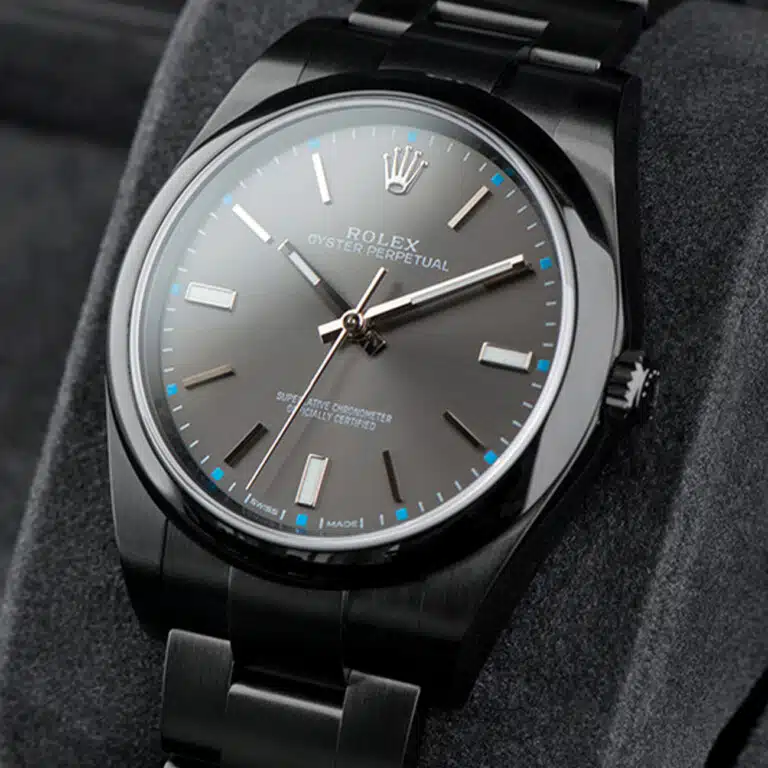 Rolex Oyster Perpetual Grey Dial Black PVD/DLC Coated Stainless Steel Watch 114300 – image 3