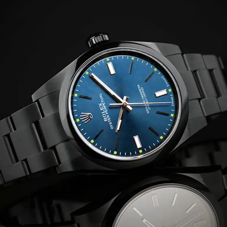 Rolex Oyster Perpetual Blue Dial Black PVD/DLC Coated Stainless Steel Watch 114300 – image 3