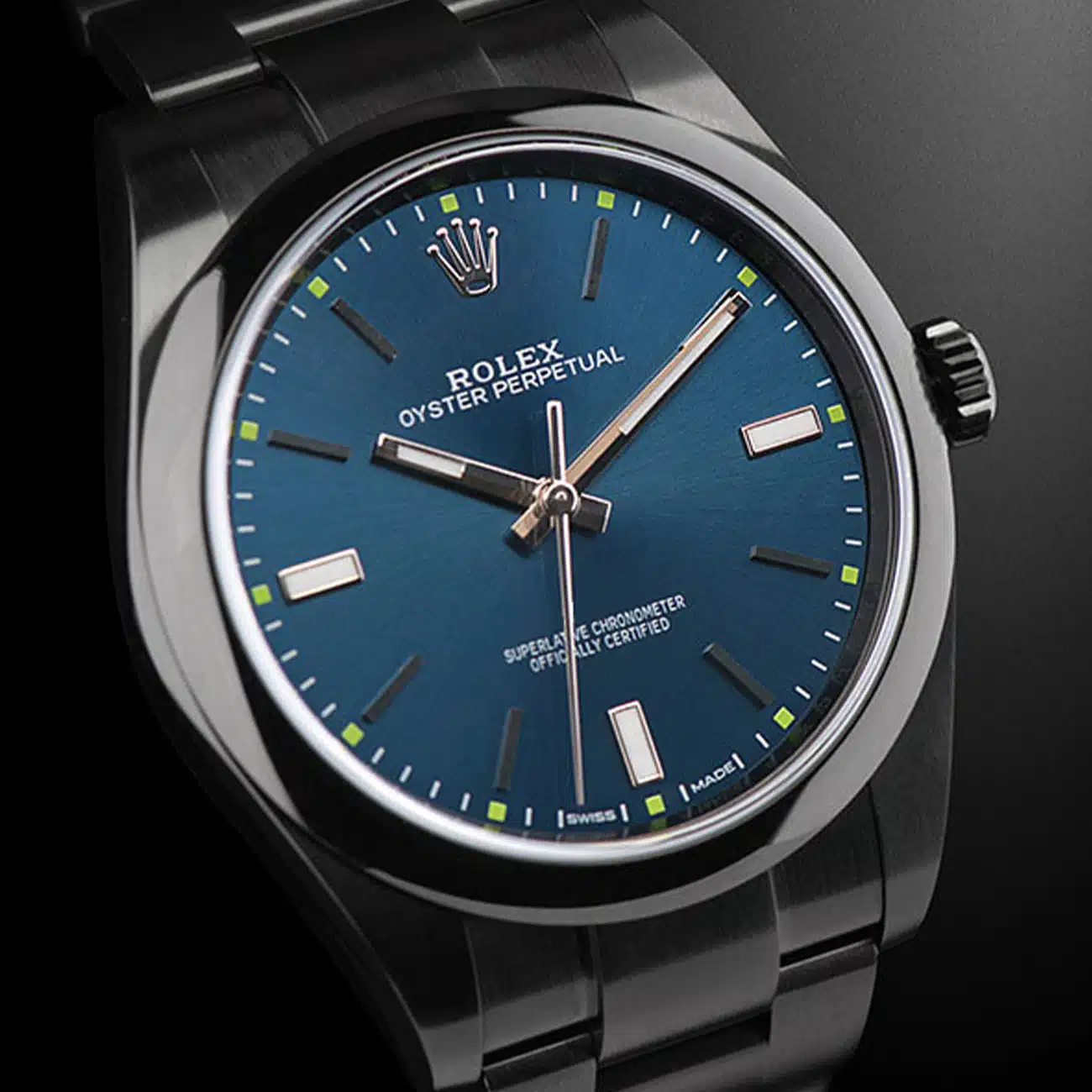 Rolex Oyster Perpetual Blue Dial Black PVD/DLC Coated Stainless Steel Watch 114300 – image 4