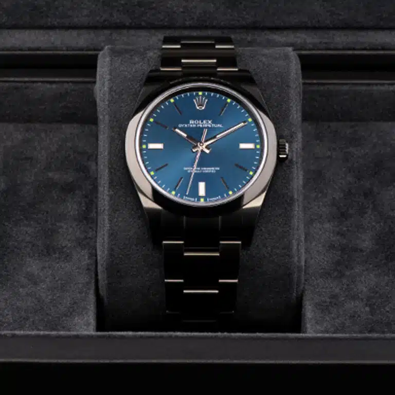 Rolex Oyster Perpetual Blue Dial Black PVD/DLC Coated Stainless Steel Watch 114300 – image 6