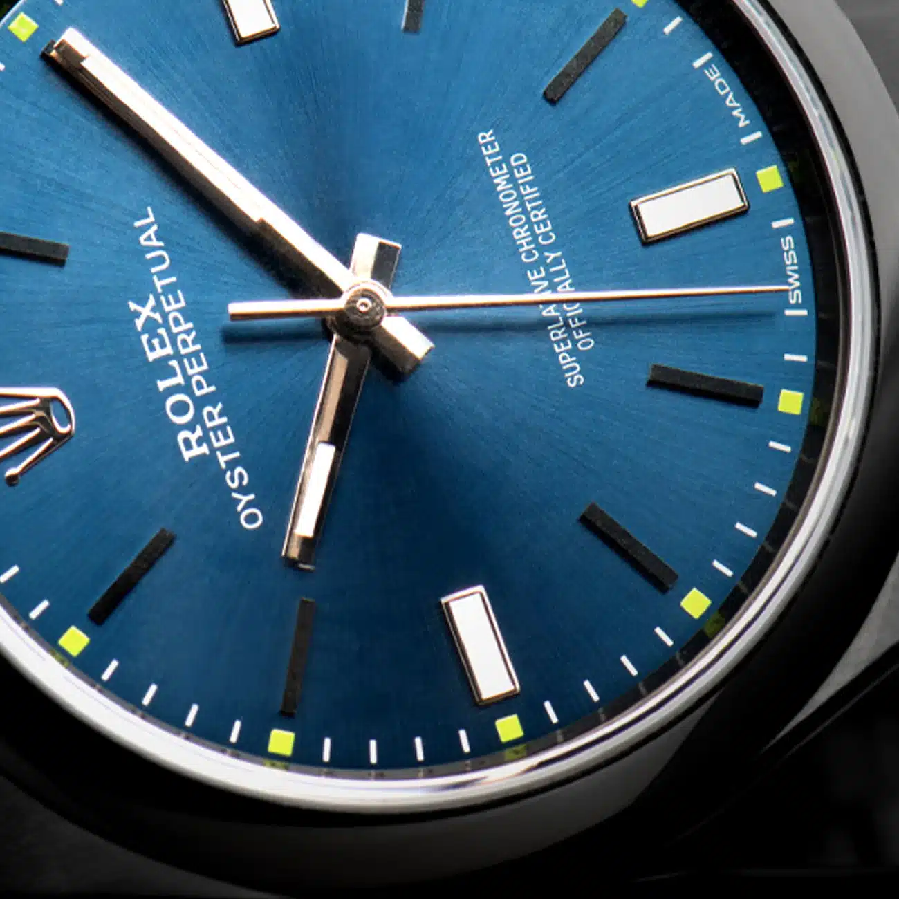 Rolex Oyster Perpetual Blue Dial Black PVD/DLC Coated Stainless Steel Watch 114300 – image 7