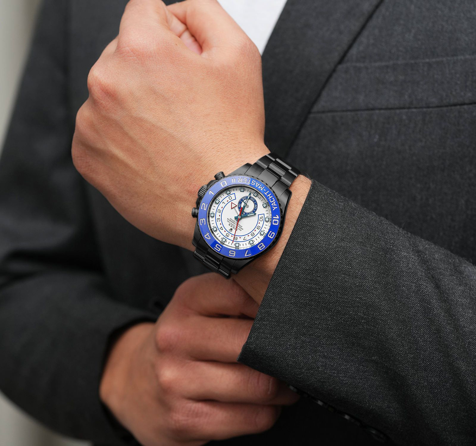 Rolex Yacht-Master 116680 PVD/DLC Coated Stainless Steel Black Watch - Image 3