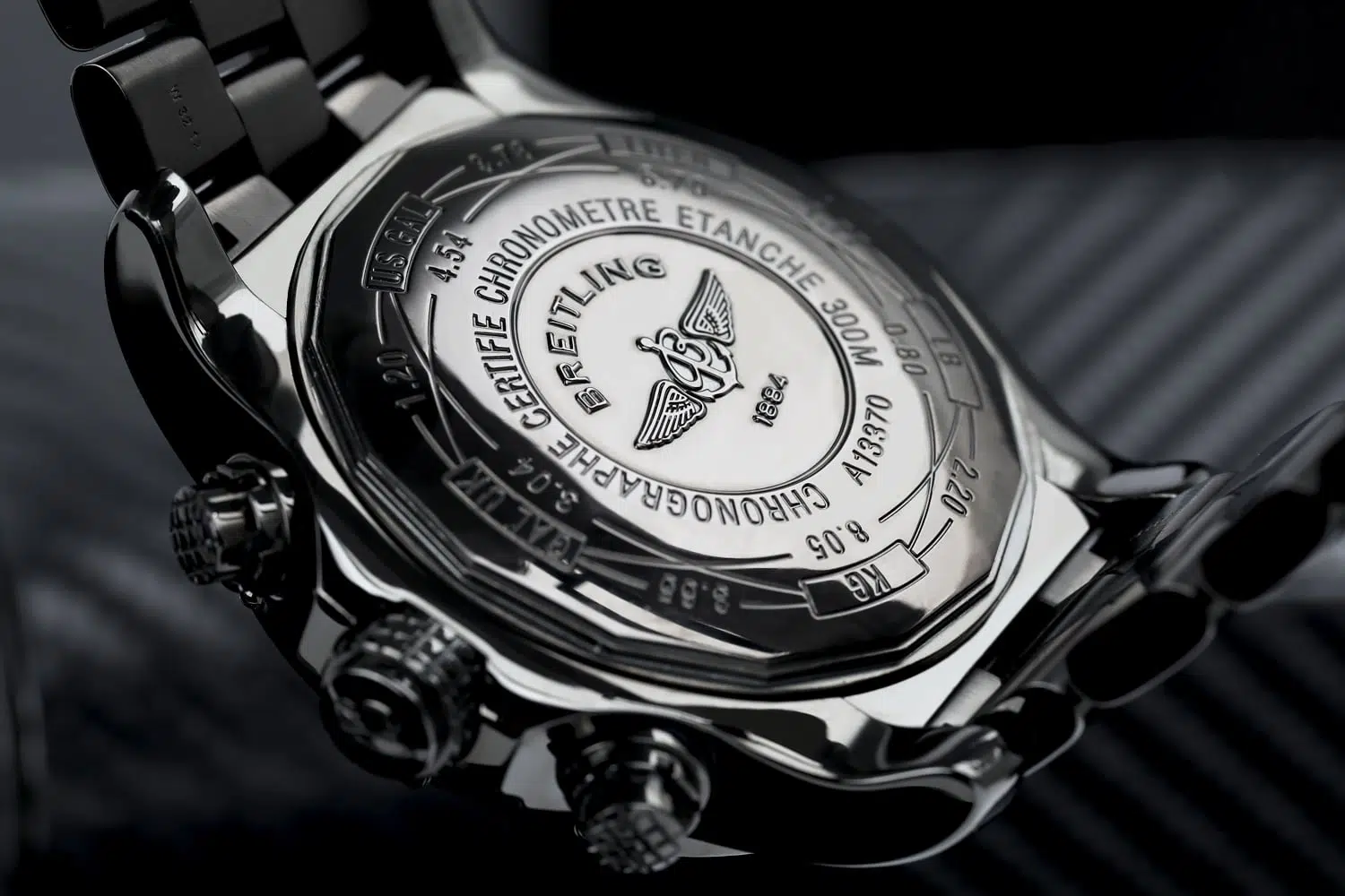 Breitling Super Avenger Chronograph A13370 PVD/DLC Coated with 1- Row Black Diamonds on a Bezel Steel Watch – image 9