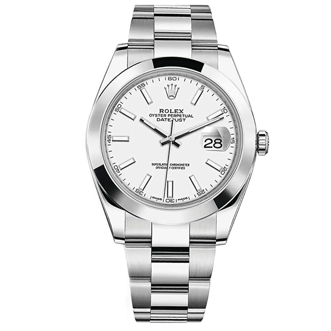Rolex Datejust 41mm Stainless Steel Watch White Dial 116300-0005
