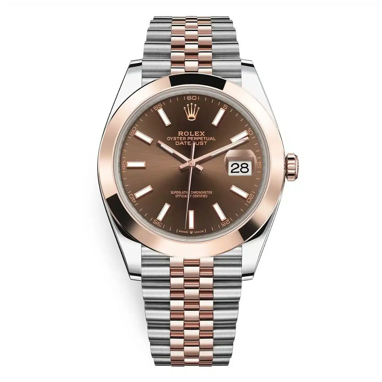Rolex Datejust 41mm Steel & Rose Gold Watch Chocolate Dial 126301 - 2017