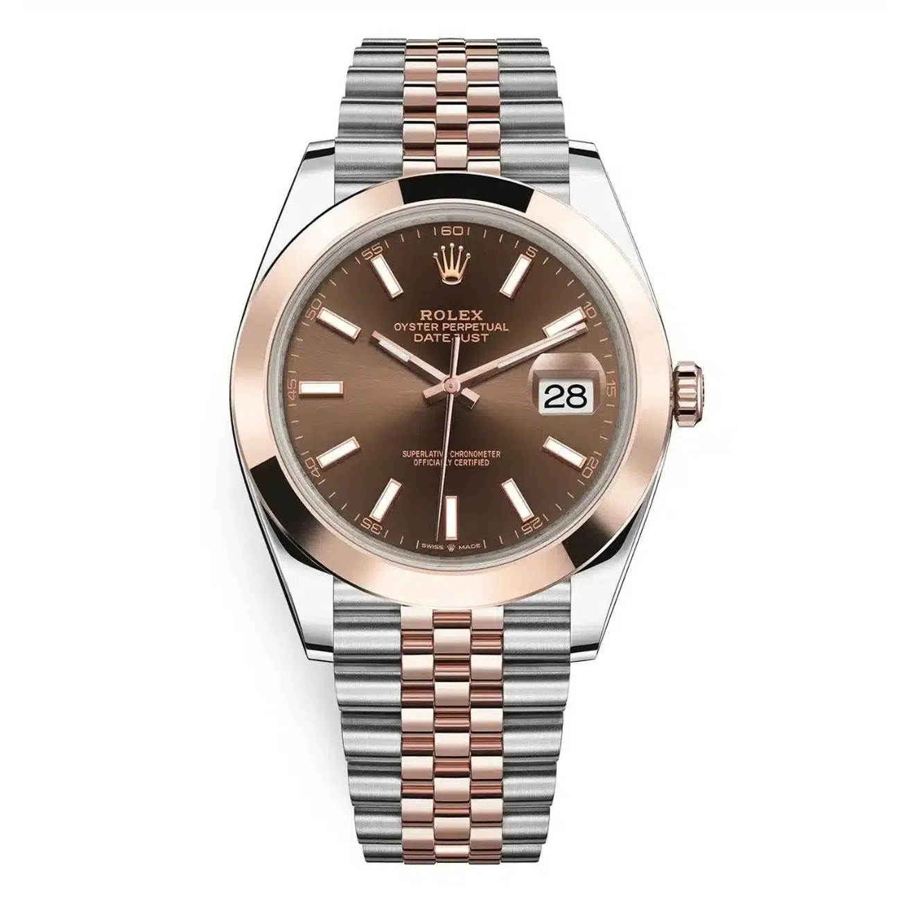 Rolex Datejust 41mm Steel & Rose Gold Watch Chocolate Dial 126301-0002 - 2017