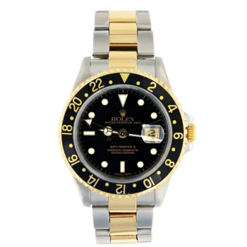 Rolex GMT-Master 16713 steel and yellow gold watch, black dial