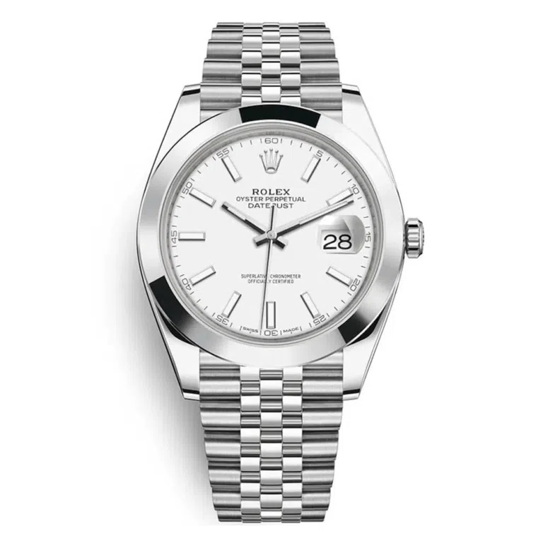 Rolex Datejust 41mm 126300-0006 Stainless Steel Watch White Stick Dial