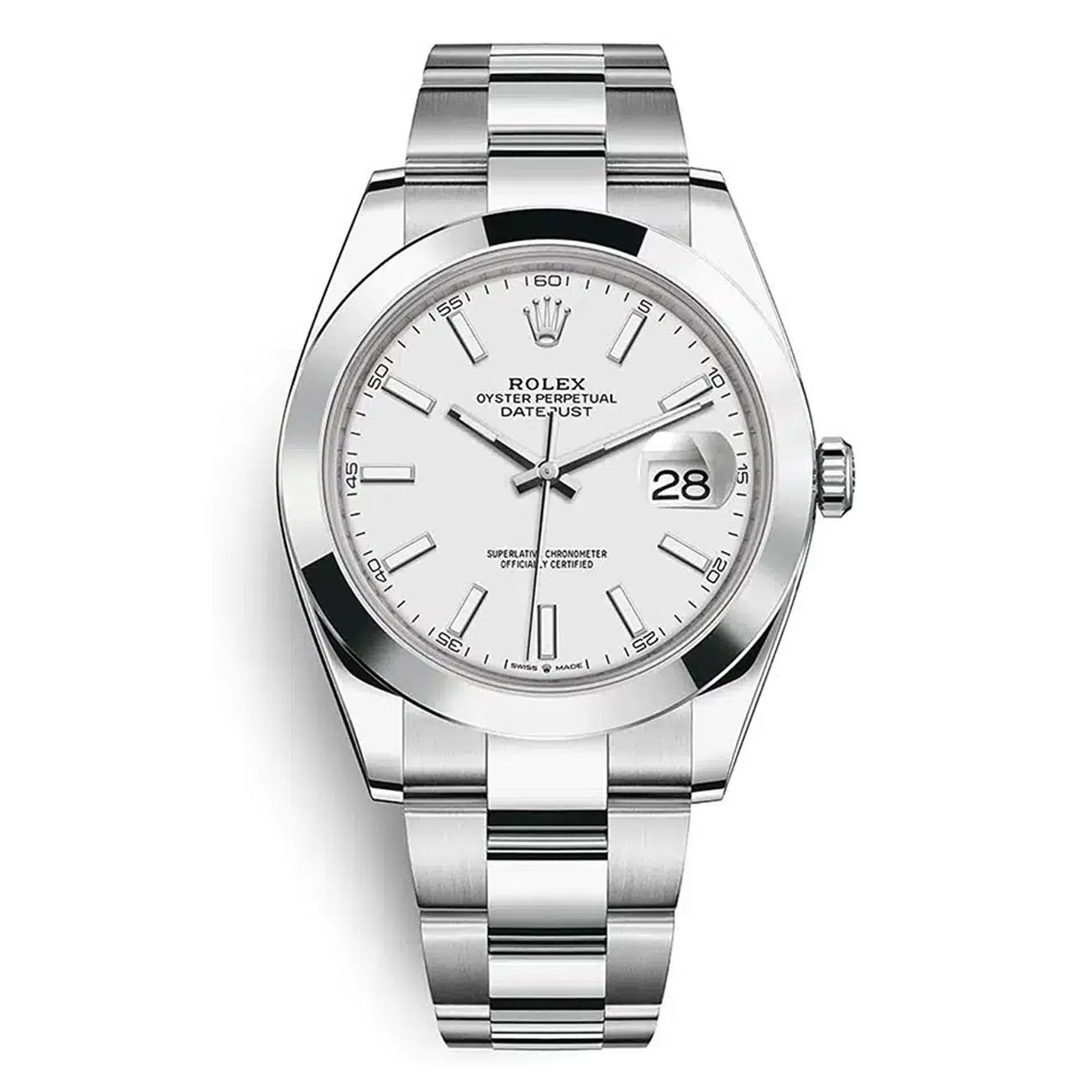 Rolex Datejust 41mm Oyster 126300-0005 Stainless Steel Watch White Dial