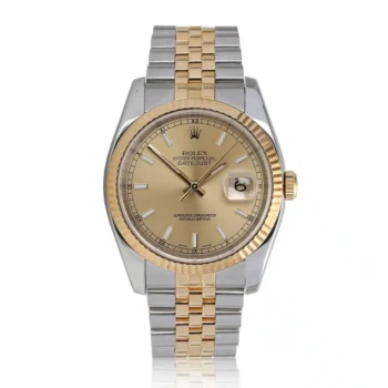 Rolex Datejust 36mm Champagne Index Dial 116233-0151 Stainless Steel With Yellow Gold Watch