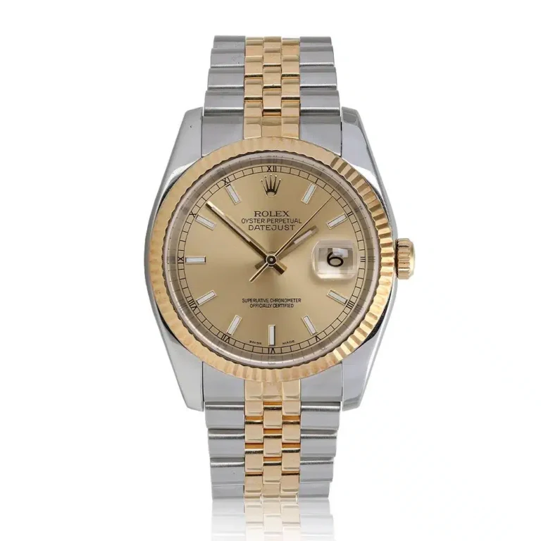 Rolex Datejust 36mm Champagne Index Dial 116233-0151 Stainless Steel With Yellow Gold Watch