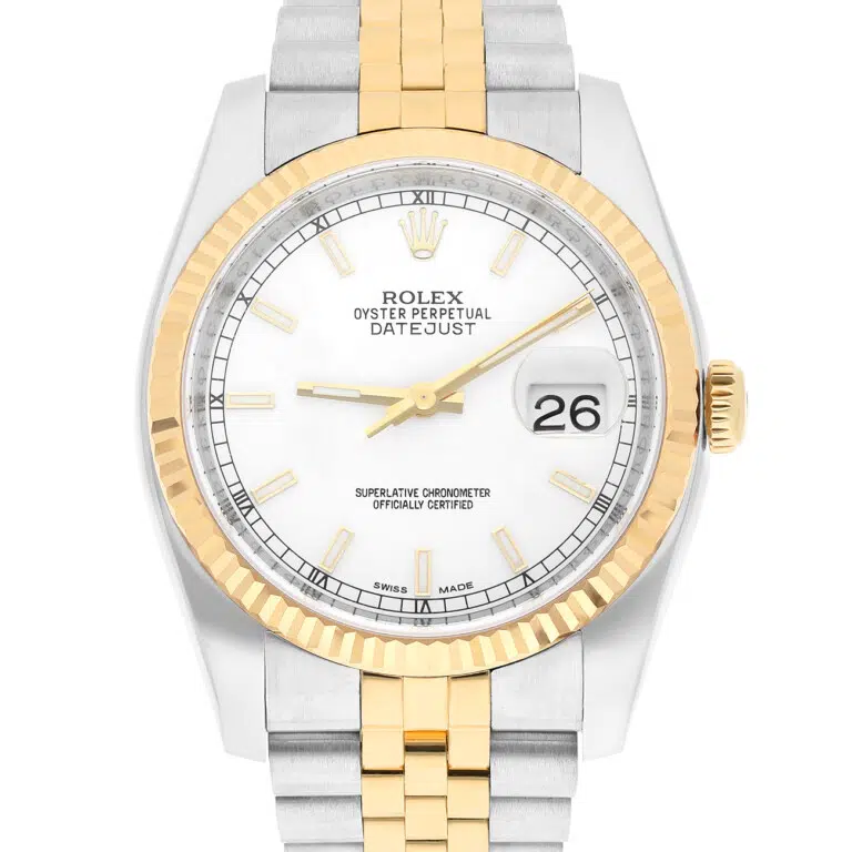 Rolex Datejust 36mm White Stick Dial 116233 Stainless Steel and Yellow Gold Watch – image 2