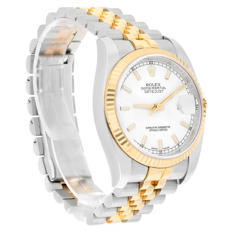 Rolex Datejust 36mm White Stick Dial 116233 Stainless Steel and Yellow Gold Watch – image 5