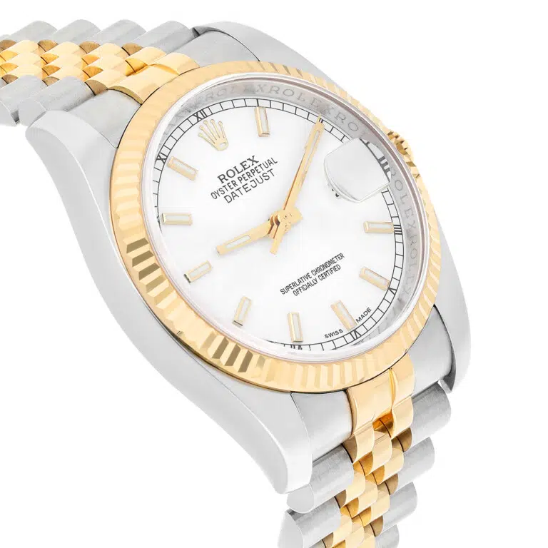 Rolex Datejust 36mm White Stick Dial 116233 Stainless Steel and Yellow Gold Watch – image 6