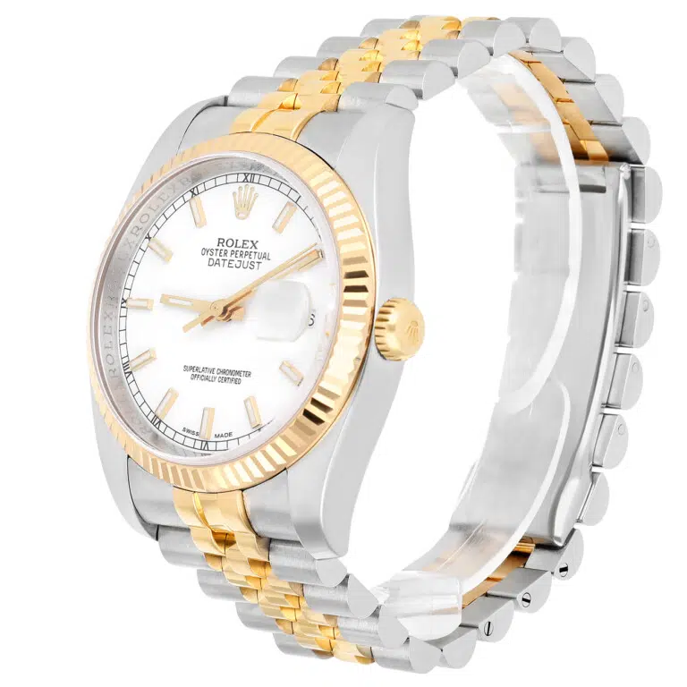 Rolex Datejust 36mm White Stick Dial 116233 Stainless Steel and Yellow Gold Watch – image 4