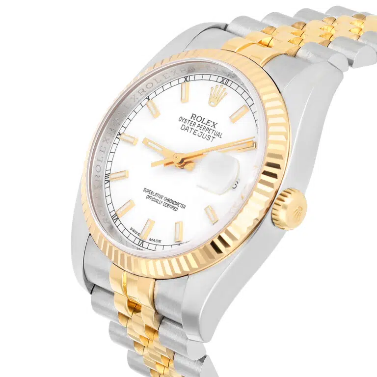 Rolex Datejust 36mm White Stick Dial 116233 Stainless Steel and Yellow Gold Watch – image 3