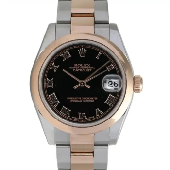 Rolex Datejust 31mm 178241 Steel & Pink Gold Watch Black Roman Dial