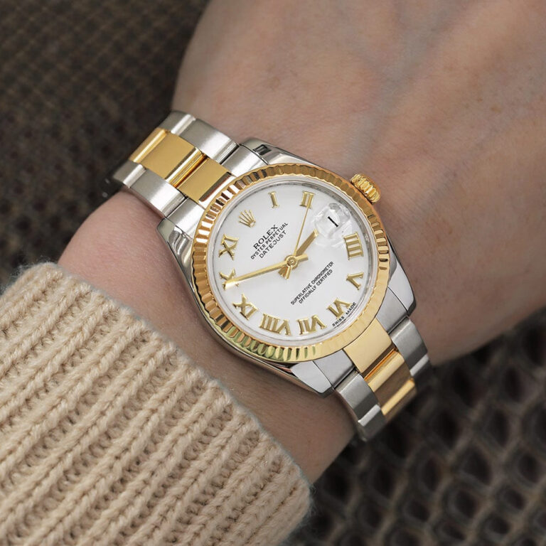 Rolex Datejust 31mm White Roman Numerals Dial Oyster Bracelet Two Tone Watch 178273-0072