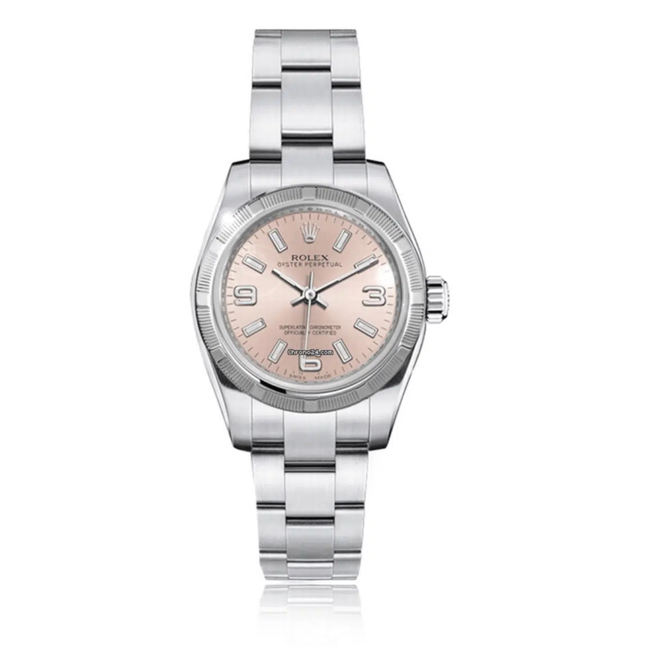 Rolex Oyster Perpetual 114300 Stainless Steel Watch Pink Dial
