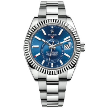 Rolex Sky-Dweller 42mm Oyster 326934-0003 Stainless Steel & White Gold Watch Blue Dial Never Worn