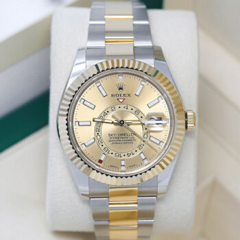 Rolex Sky-Dweller Champagne 326933-0001 Unworn Stainless Steel and Yellow Gold Watch