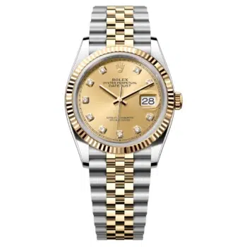 Rolex Datejust 36mm 126233-0017 Jubilee Stainless Steel & Yellow Gold Watch Champagne Diamond Dial