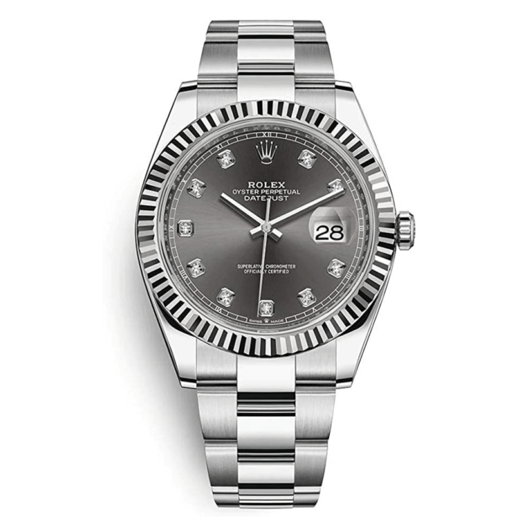 Rolex Datejust 41mm Oyster 126334-0005 Stainless Steel Watch Slate Diamond Dial