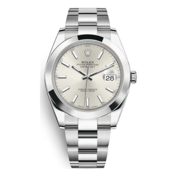Rolex Datejust 41mm Oyster 126300-0003 Stainless Steel Watch Silver Index Dial