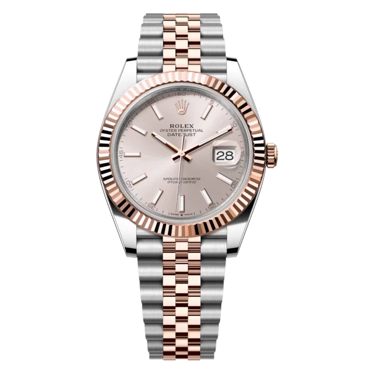 Rolex Datejust Jubilee 41mm 126331-0010 Steel & Rose Gold Watch Sundust Index Dial