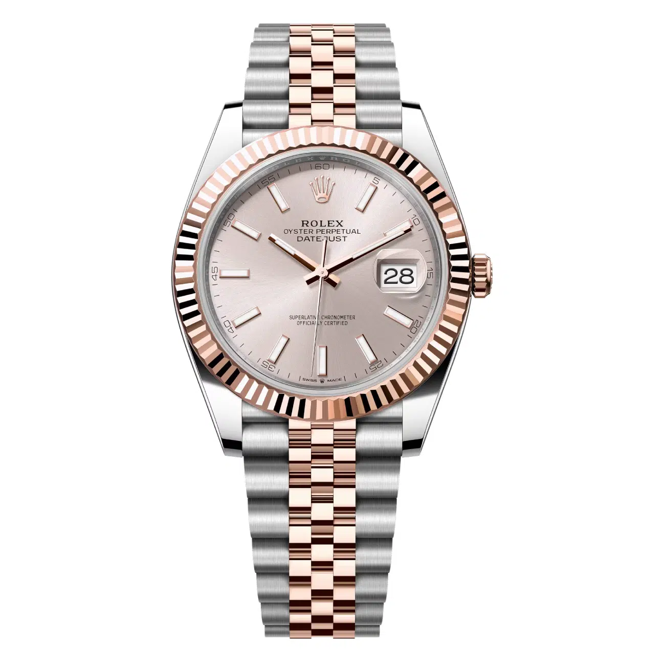 rolex-datejust-41-126331-0010 Rolex Datejust Jubilee 41mm 126331-0010 Steel & Rose Gold Watch Sundust Index Dial