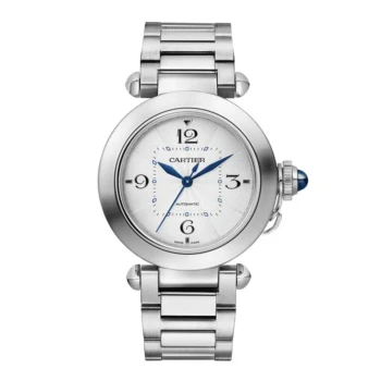 Cartier Pasha WSPA0013 35mm stainless steel watch, silver dial