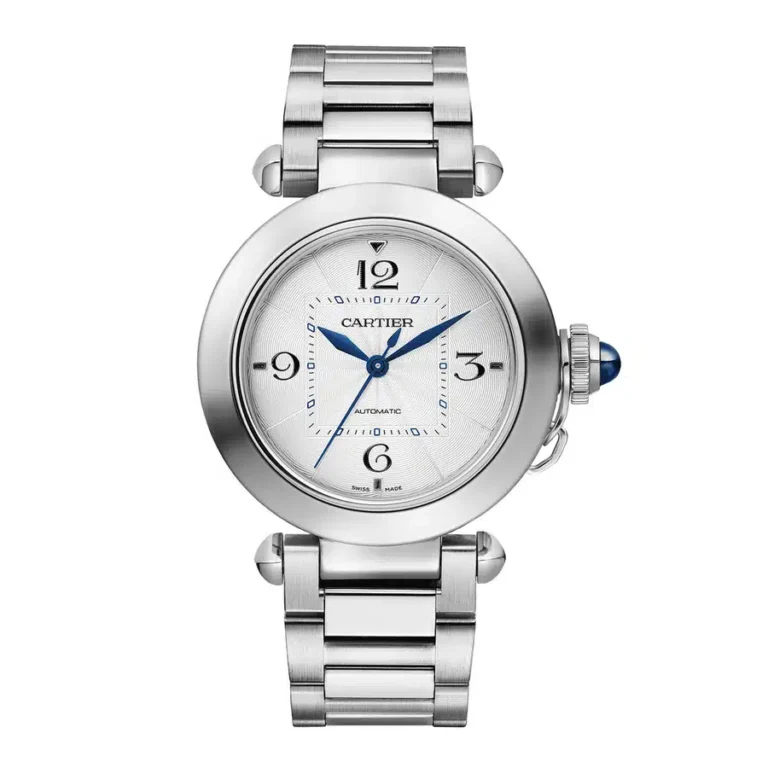 Cartier Pasha WSPA0013 35mm stainless steel watch, silver dial