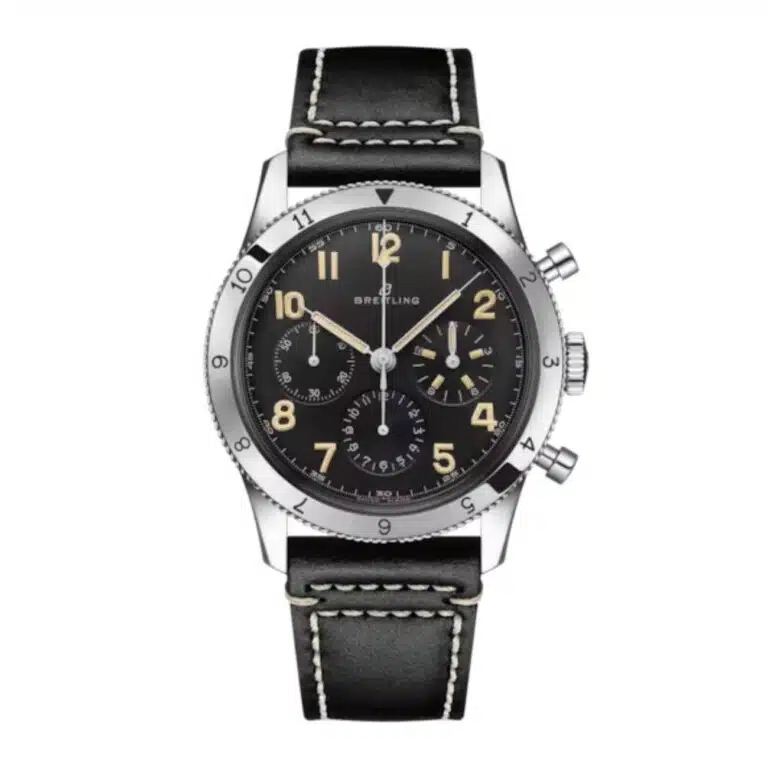 Breitling Classic AVI Re-edition AB0920131B1X1 41mm Black Dial Bidirectional Rotating Bezel Stainless Steel with Black Calfskin Leather Strap Watch