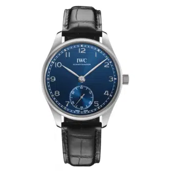 IWC Portuguese IW358305 Stainless Steel 40mm Black Leather Blue Dial Watch 2024