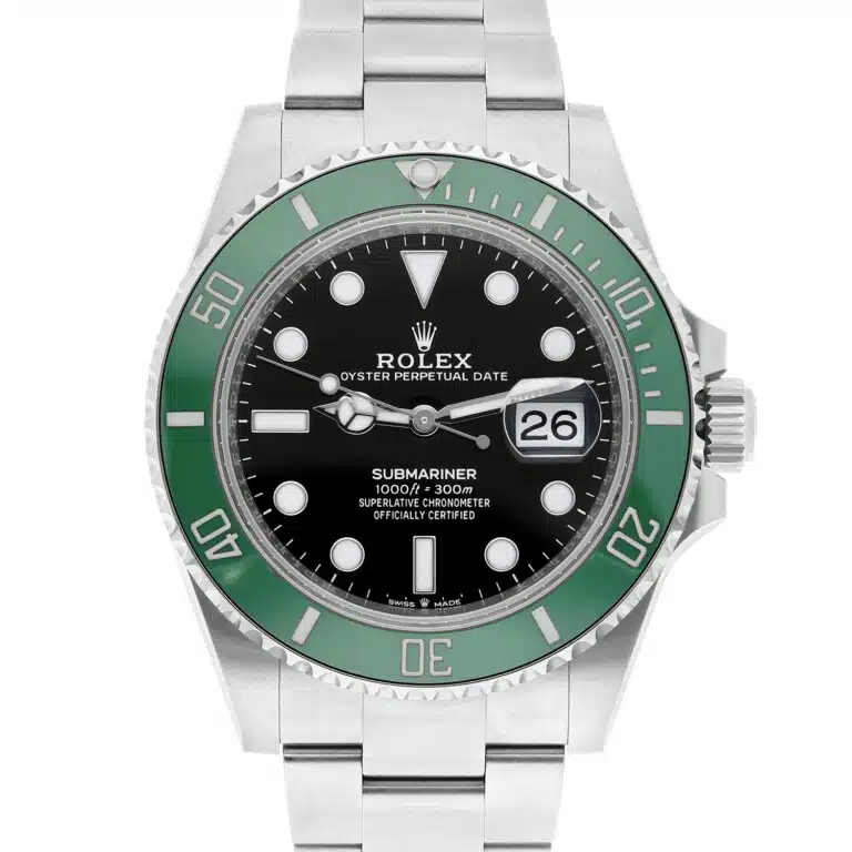 Rolex Submariner 126610LV Starbucks, green bezel, stainless steel, dial detail