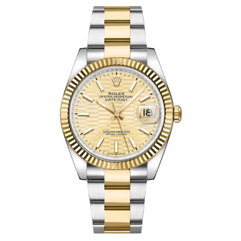 Rolex Datejust 36mm Oyster 126233-0040 Stainless Steel & Yellow Gold Watch Champagne Fluted Motif index Dial