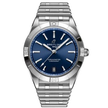 Breitling A10380101C1A1 Chronomat Stainless Steel Watch Blue Index Dial