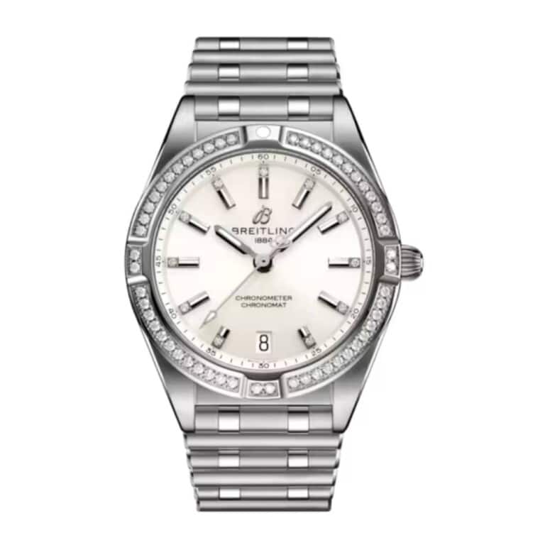 Breitling Chronomat A77310591A1A1 32mm White Dial Fixed Bezel Stainless Steel (gem-set) with Stainless Steel Bracelet Watch