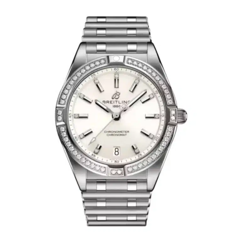 Breitling Chronomat A77310591A1A1 32mm White Dial Fixed Bezel Stainless Steel (gem-set) with Stainless Steel Bracelet Watch