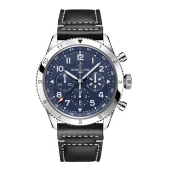 Breitling Classic AVI Super Avi B04 Chronograph GMT AB04451A1C1X1 46mm Blue Dial Bidirectional Ratcheted Bezel Stainless