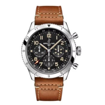 Breitling Classic AVI Super Avi B04 Chronograph GMT AB04453A1B1X1 46mm Black Dial Bidirectional Ratcheted Bezel Stainless