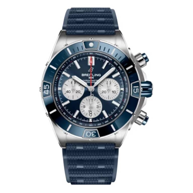 Breitling Super Chronomat B01 AB0136161C1S1 44MM Blue Dial Unidirectional Ratcheted Rotating Bezel Stainless Steel With Blue