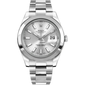 Rolex Datejust 41mm Stainless Steel Watch Silver Dial 116300-0007
