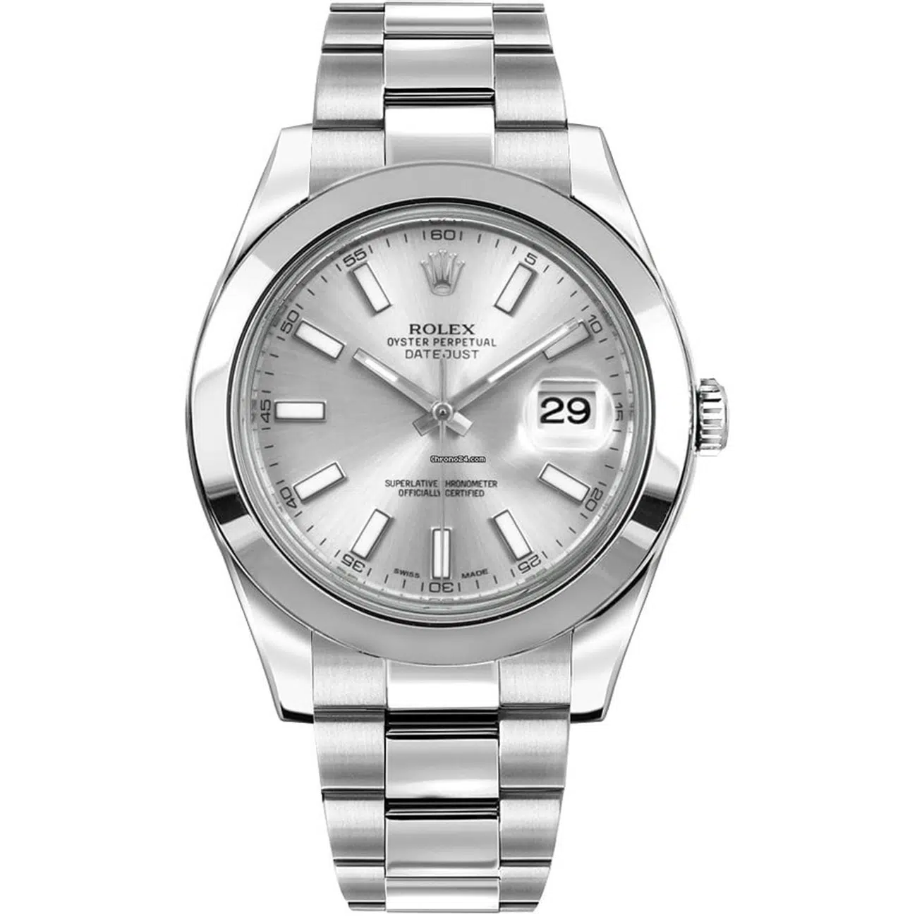 Rolex Datejust 41mm Stainless Steel Watch Silver Dial 116300-0007